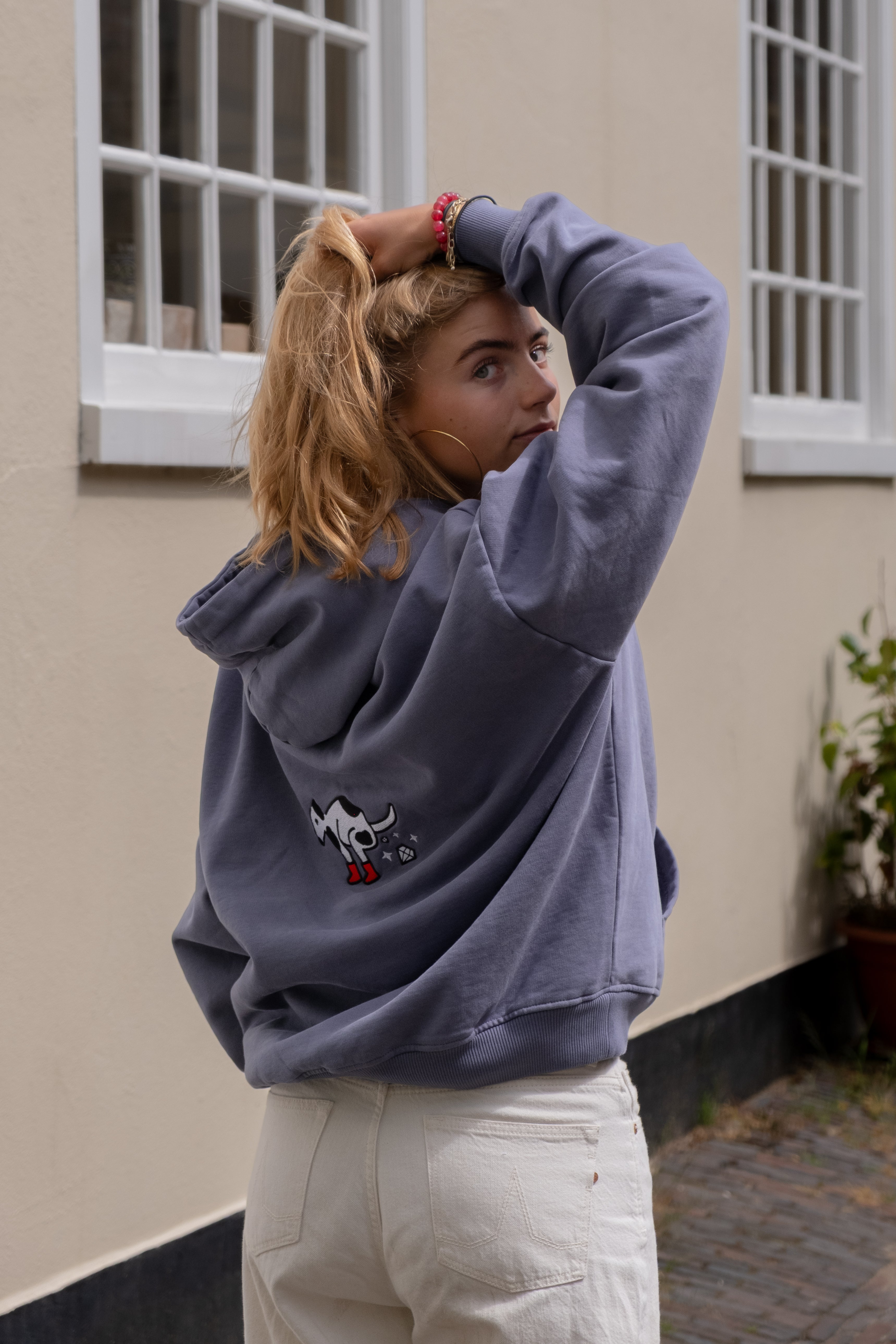 amèl oversized hoodie in washed blue