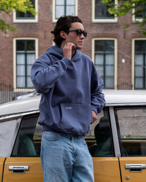 amèl oversized hoodie in washed blue